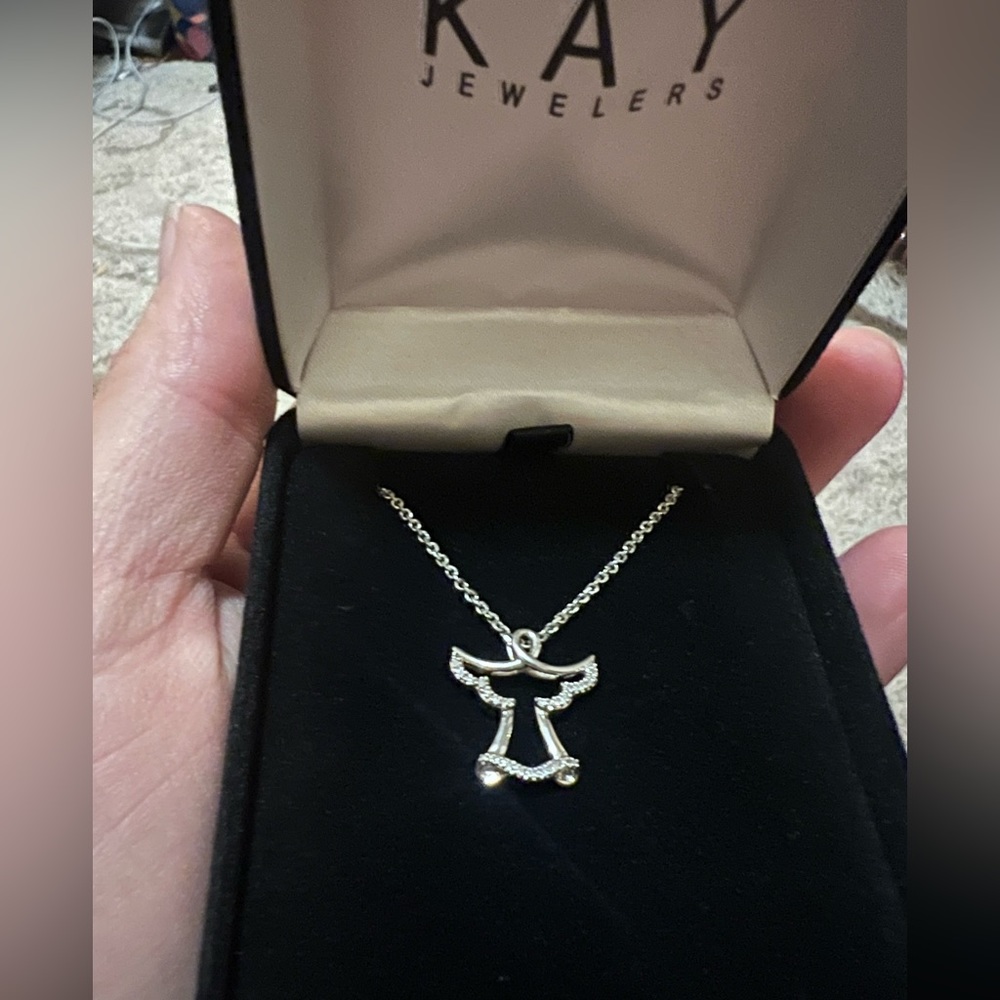 Kay Jewlers Diamond Angel Necklace